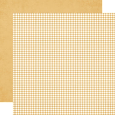 12x12 double-sided pattern paper. (Side A - light orange gingham, Side B - light orange solid reverse) - Simple Stories