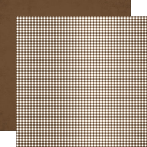 Brown and white checkered pattern with a brown background reverse.