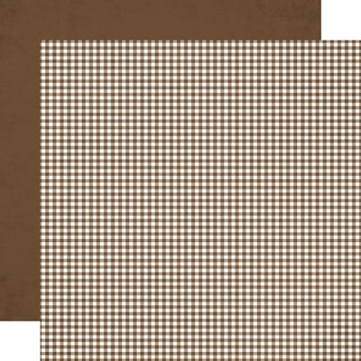 Brown and white checkered pattern with a brown background reverse.