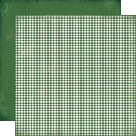 Green checkered pattern with a distressed green reverse.