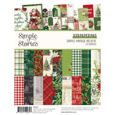 6x8 Simple Vintage paper pad with a vintage Christmas theme.