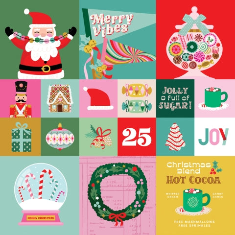 HARD CANDY 2X2/4X4 ELEMENTS - 12x12 Double-Sided Patterned Paper - Simple Stories