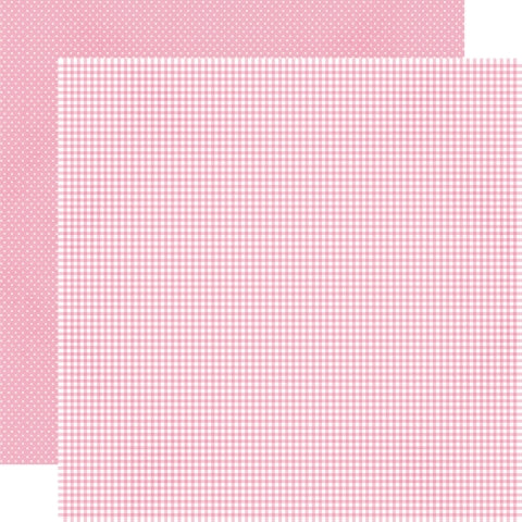 pink checkered paper with dot pattern reverse.