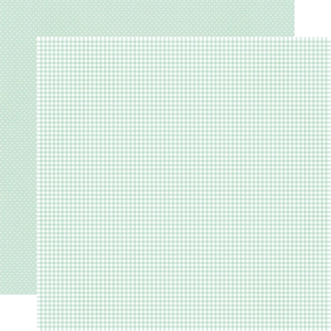 mint green paper with subtle checkered patterns, mint green dots reverse.