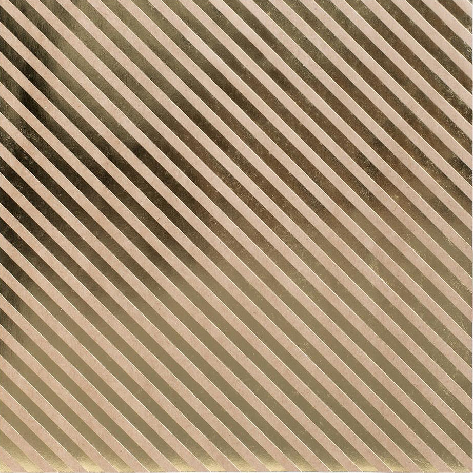 12x12 Kraft cardstock with gold foil diagonal stripe