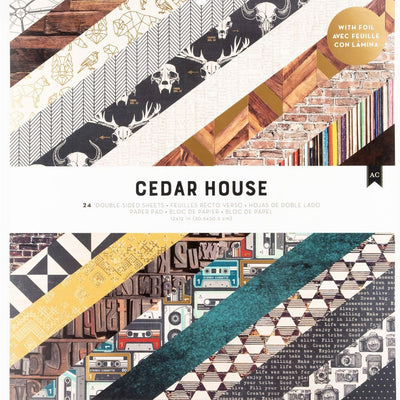 Increase your paper crafting potential with Cedar House 12x12 Paper Pad. With 24 sheets of various rustic and boho-inspired patterns. Chevron, wood plank, and old brick designs: Get inspired to create stunning crafts and cards. Versatile and high-quality, elevate your projects with ease.