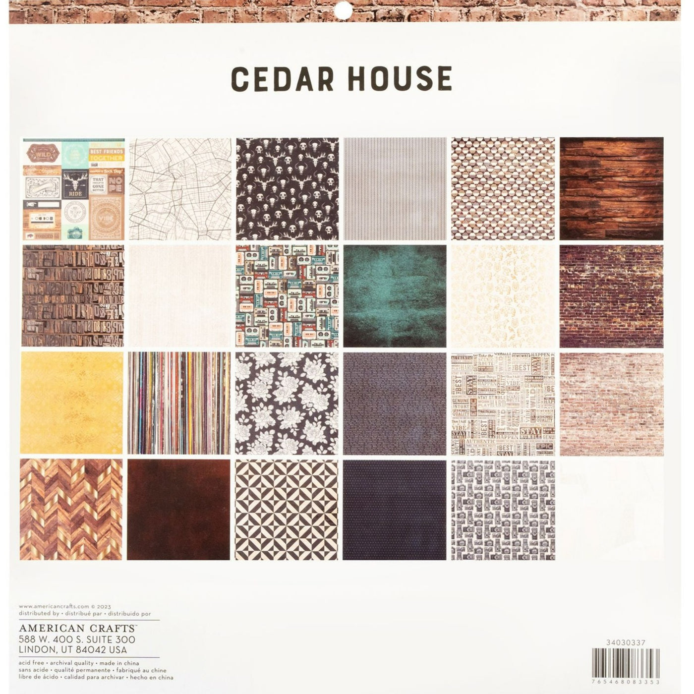 CEDAR HOUSE - 12x12 Paper Pad - 24 Sheets - American Crafts