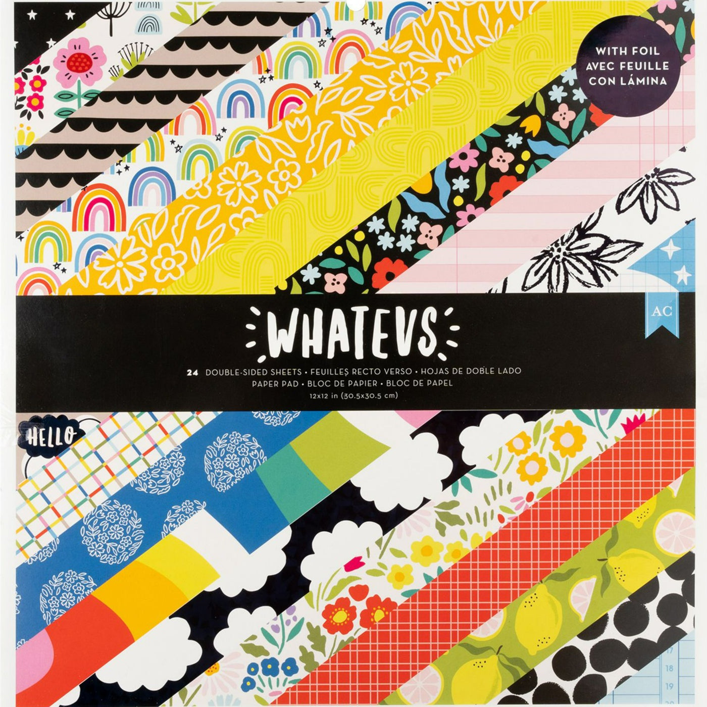 Increase your paper crafting potential with Whatevs 12x12 Paper Pad. With 24 sheets of various floral, plaid, and scallop designs, get inspired to create stunning crafts and cards. Versatile and high-quality, elevate your projects with ease.