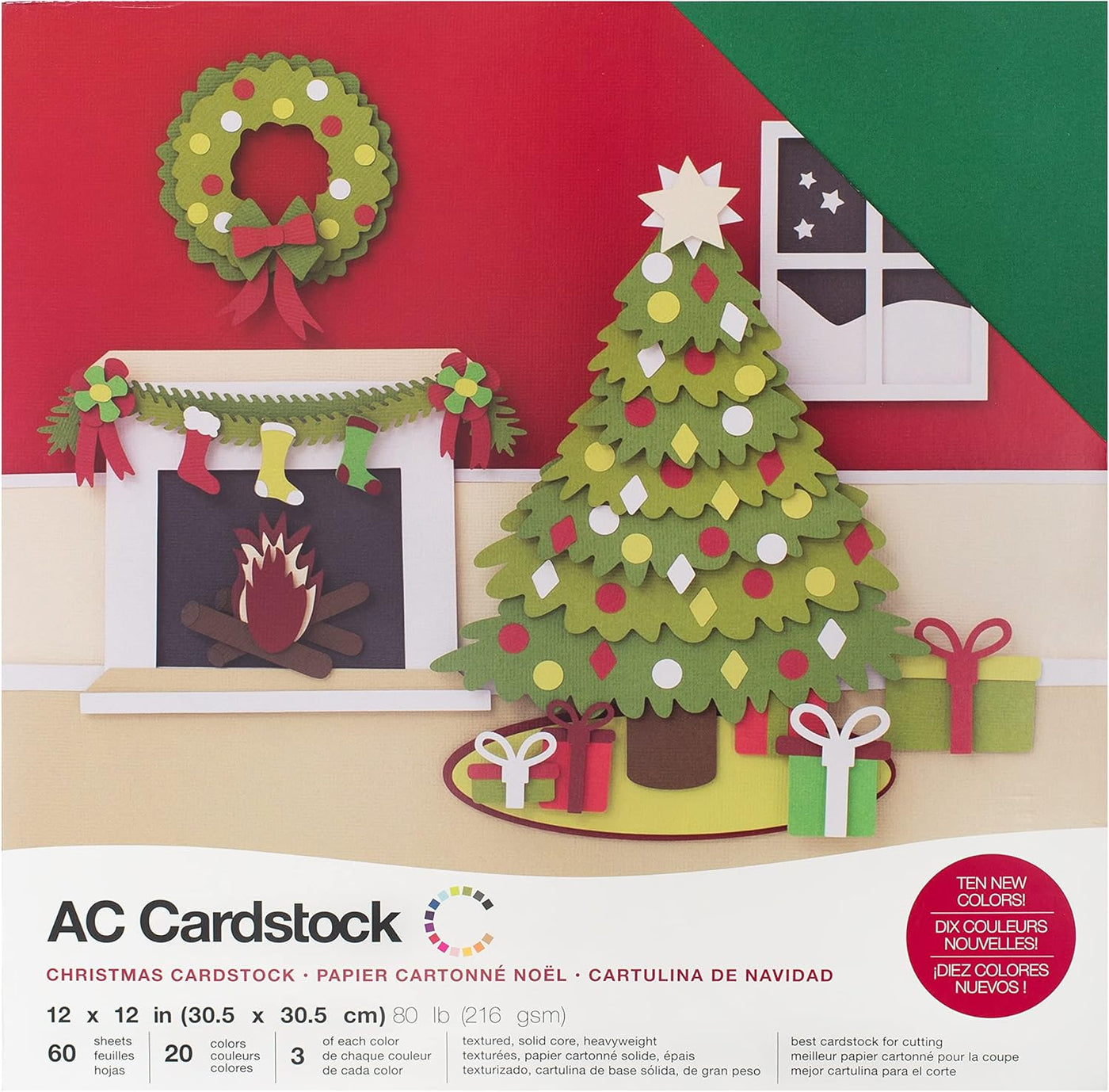 White Cardstock 70-Sheet Cardstock Pack (25 Colors) - 90lb/250gsm For Cricut, Crafts, Scrapbooking 12x12 Cardstock Paper