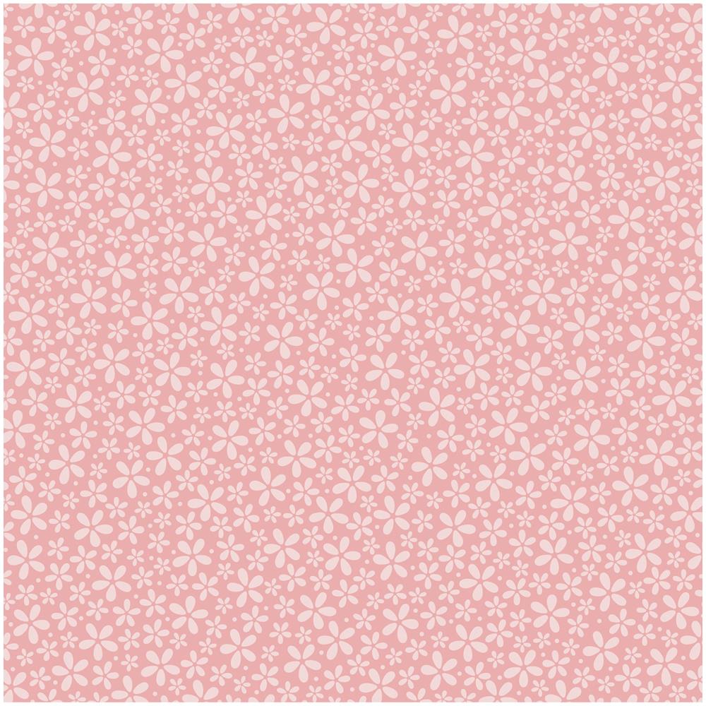 Pink fabric with small white floral pattern