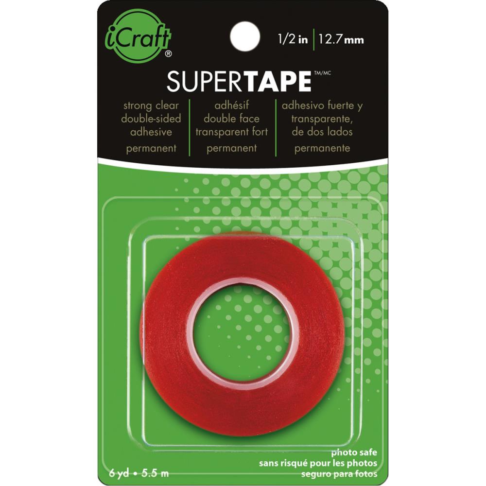 The SUPER TAPE by iCraft is a versatile and reliable solution for all your crafting needs. This 1/2-inch double-sided tape is designed to provide superior adhesion and durability. Its unique formulation ensures a strong bond on various surfaces, making it perfect for paper crafts, scrapbooking, card making, and more.