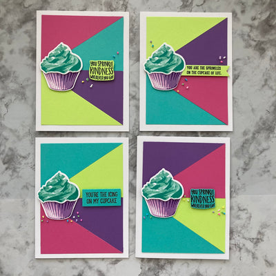 Handmade cards featuring Bazzill Snoothies in Limeliscious