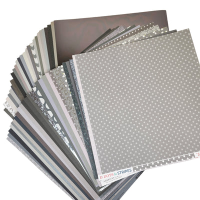 This variety pack includes 54 sheets of our most beautiful gray cardstock & specialty papers! Try smooth and textured cardstock, glitter cardstock, embossed cardstock, mirror cardstock, and more. 