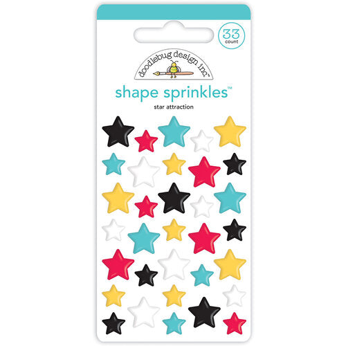 Introducing STAR ATTRACTION Shape Sprinkles by Doodlebug Design! Elevate your crafting projects with these self-adhesive enamel shapes. This set of enchanting shapes features a captivating mix of stars, perfect for adding a touch of magic to your creations. 