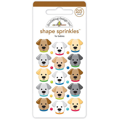 FUR BABBIES Shape Sprinkles - Self-Adhesive Enamel Shapes - Doodlebug Design