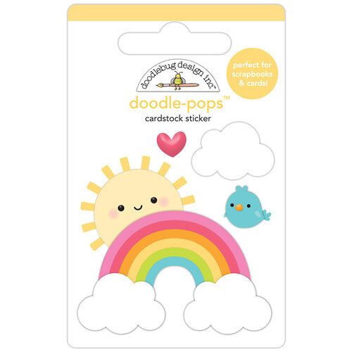 Rainbow 3D stickers doodle-pop are perfect for cardmaking, scrapbook pages, journals, tags, and more.