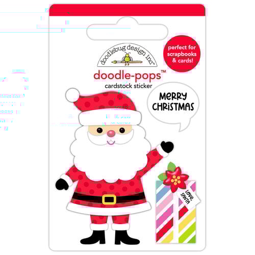Doodlebug Design Doodle-Pops cardstock sticker with Santa Claus design on packaging