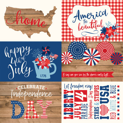 4X6 AMERICA JOURNALING CARDS - 12x12 Double-Sided Patterned Paper - Echo Park