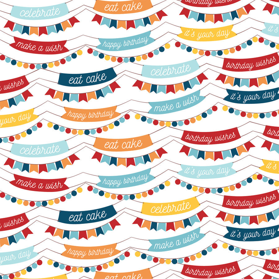 BIRTHDAY BOY BANNERS - 12x12 Double-Sided Patterned Paper - Echo Park