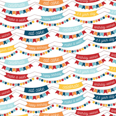 BIRTHDAY BOY BANNERS - 12x12 Double-Sided Patterned Paper - Echo Park