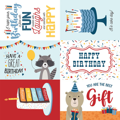 BIRTHDAY BOY 6X4 JOURNALING CARDS - 12x12 Double-Sided Patterned Paper - Echo Park