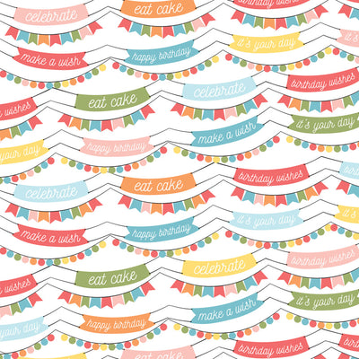 BIRTHDAY GIRL BANNERS - 12x12 Double-Sided Patterned Paper - Echo Park