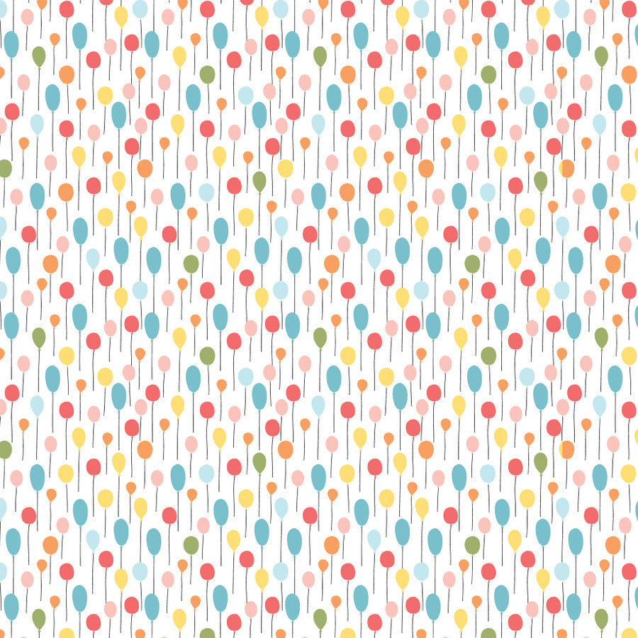 BIRTHDAY GIRL BALLOONS - 12x12 Double-Sided Patterned Paper - Echo Park