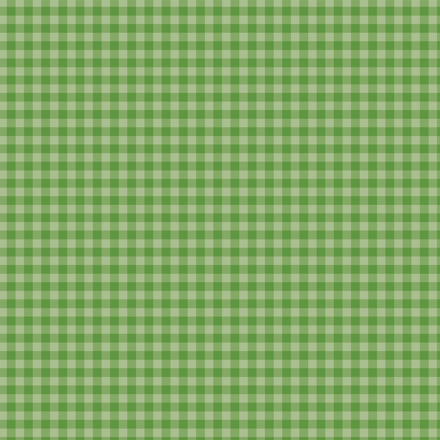 12x12 double-sided patterned paper. Side A - leaf green-colored gingham pattern, Side B - leaf green gingham with a smaller design set. Archival quality.
