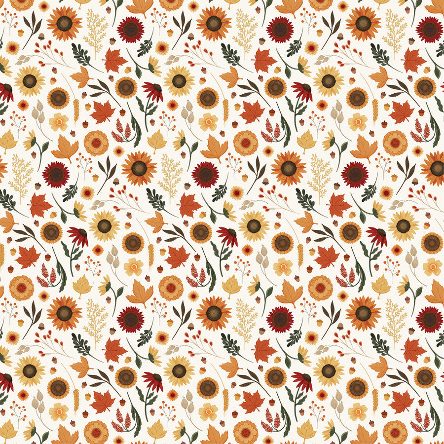 FAITH FAMILY FALL FLORAL - 12x12 Double-Sided Patterned Paper - Carta Bella