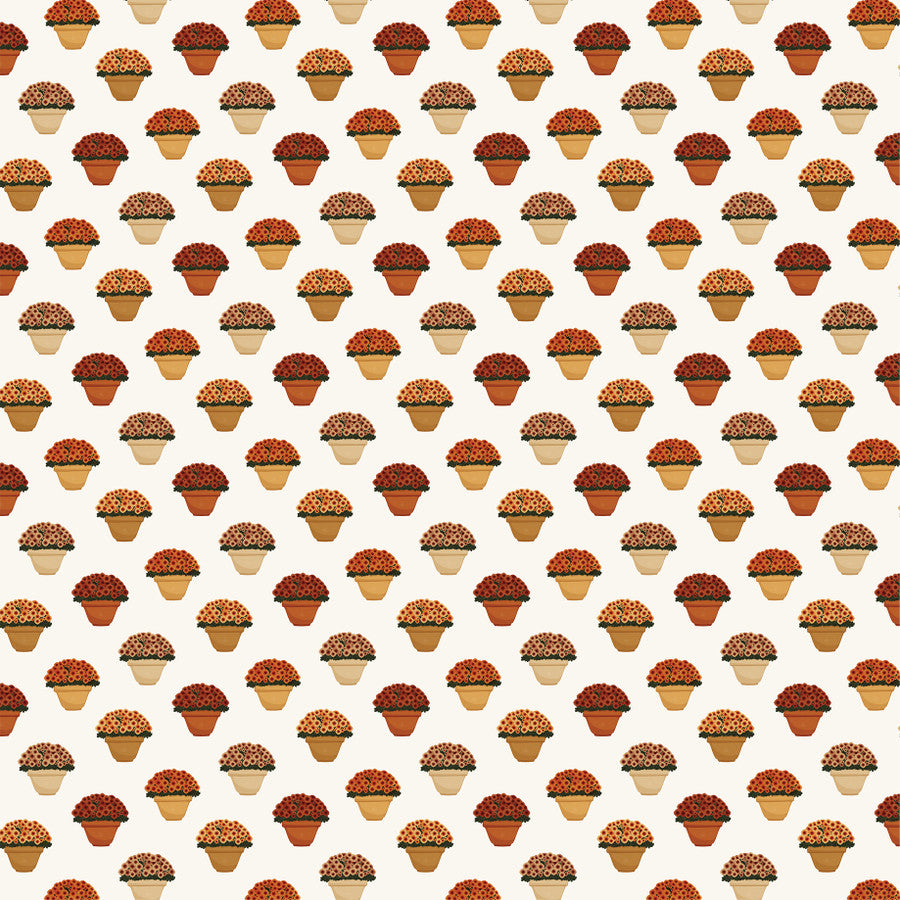 FRONT PORCH MUMS- 12x12 Double-Sided Patterned Paper - Carta Bella
