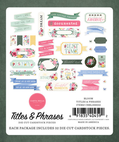 BLOOM Titles & Phrases - Carta Bella