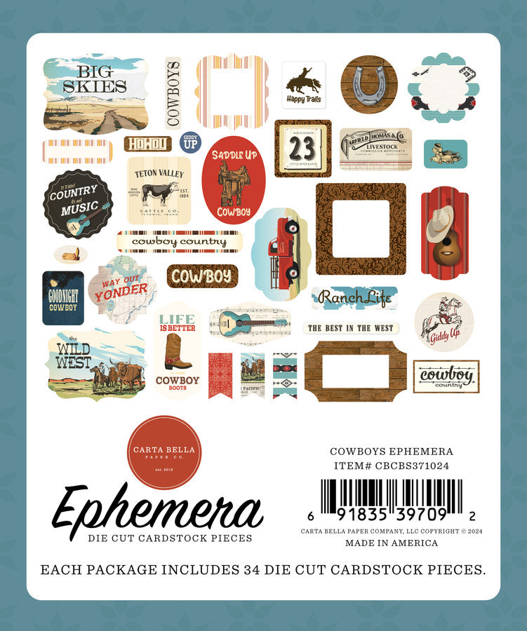 COWBOYS Ephemera - Carta Bella