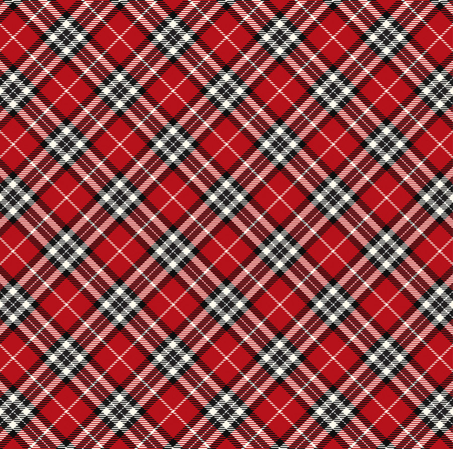 CHRISTMAS PLAID - 12x12 Patterned Cardstock - Carta Bella