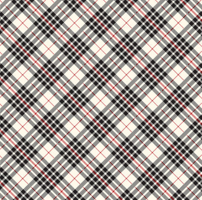BLACK AND CREAM PLAID - 12x12 Patterned Cardstock - Carta Bella