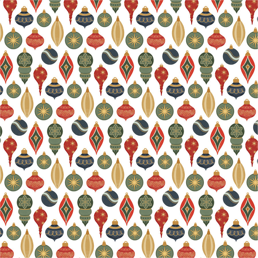 PAINTED ORNAMENTS - 12x12 Patterned Cardstock - Carta Bella
