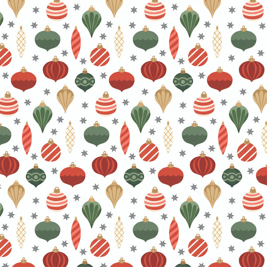 JOY ORNAMENTS - 12x12 Patterned Cardstock - Carta Bella