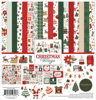 Collection Kit for paper crafts includes 12 double-sided papers with all the popular symbols of Christmastime. Matching sticker elements sheet included.