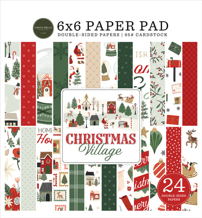 6x6 Paper Pad with Christmas Village theme on a white background