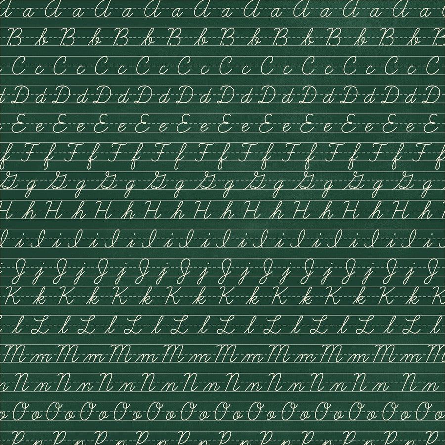 CHALKBOARD CURSIVE - 12x12 Double-Sided Patterned Paper - Carta Bella