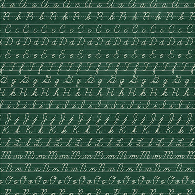 CHALKBOARD CURSIVE - 12x12 Double-Sided Patterned Paper - Carta Bella