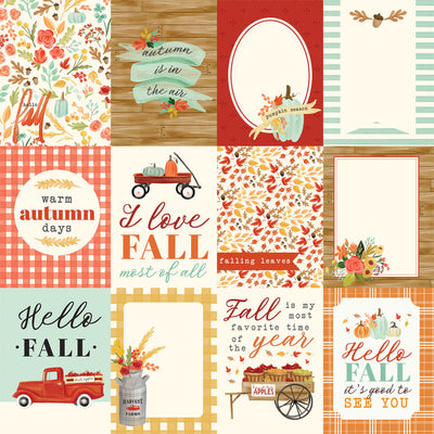 FALL MARKET 3X4 JOURNALING CARDS - 12x12 Double-Sided Patterned Paper - Carta Bella