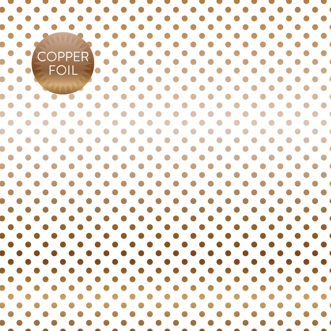 WHITE COPPER FOIL DOT - Dots & Stripes 12x12 Cardstock Carta Bella