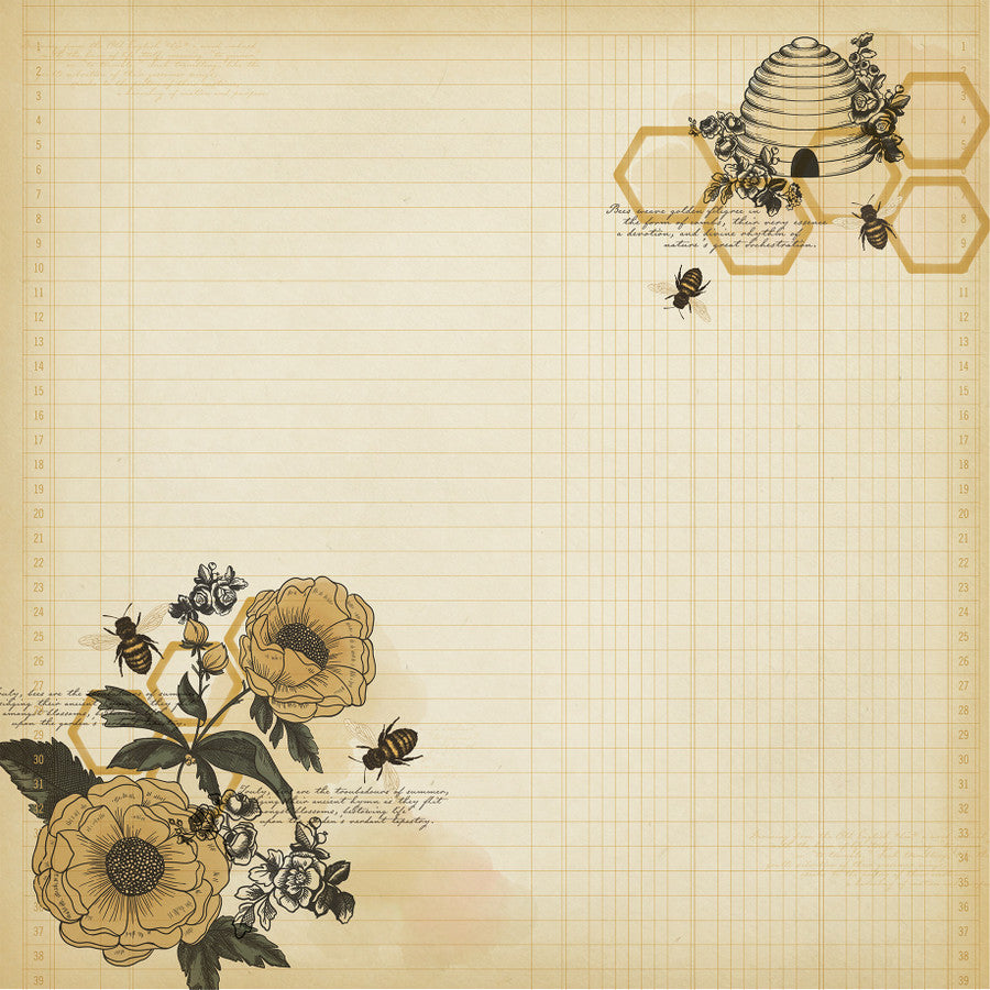 BEE KIND LAYOUT - 12x12 Double-Sided Patterned Paper - Carta Bella