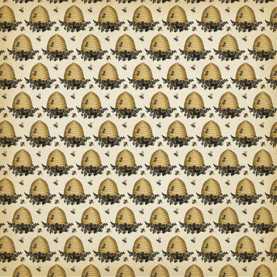 BUSY BEEHIVES - 12x12 Double-Sided Patterned Paper - Carta Bella