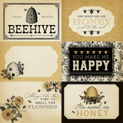 HONEY BEE  6X4 JOURNALING CARDS - 12x12 Double-Sided Patterned Paper - Carta Bella