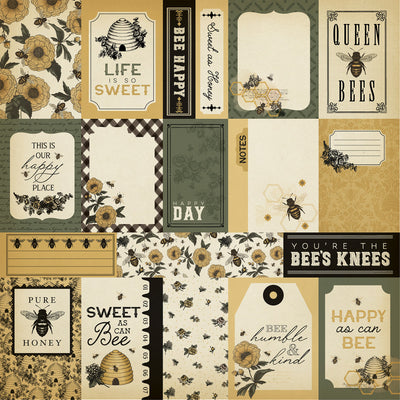 HONEY JOURNALING CARDS - 12x12 Double-Sided Patterned Paper - Carta Bella