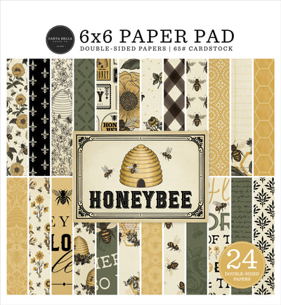 6x6 paper pad with honeybee theme and double-sided papers.