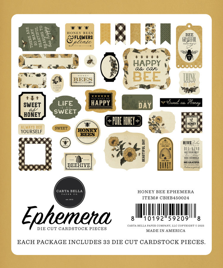 HONEY BEE Ephemera - Carta Bella