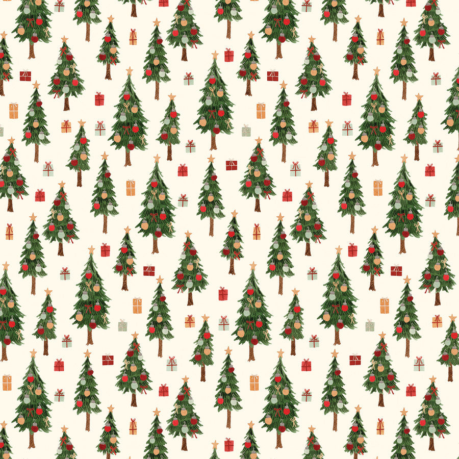 MERRY TREES - 12x12 Patterned Cardstock - Carta Bella
