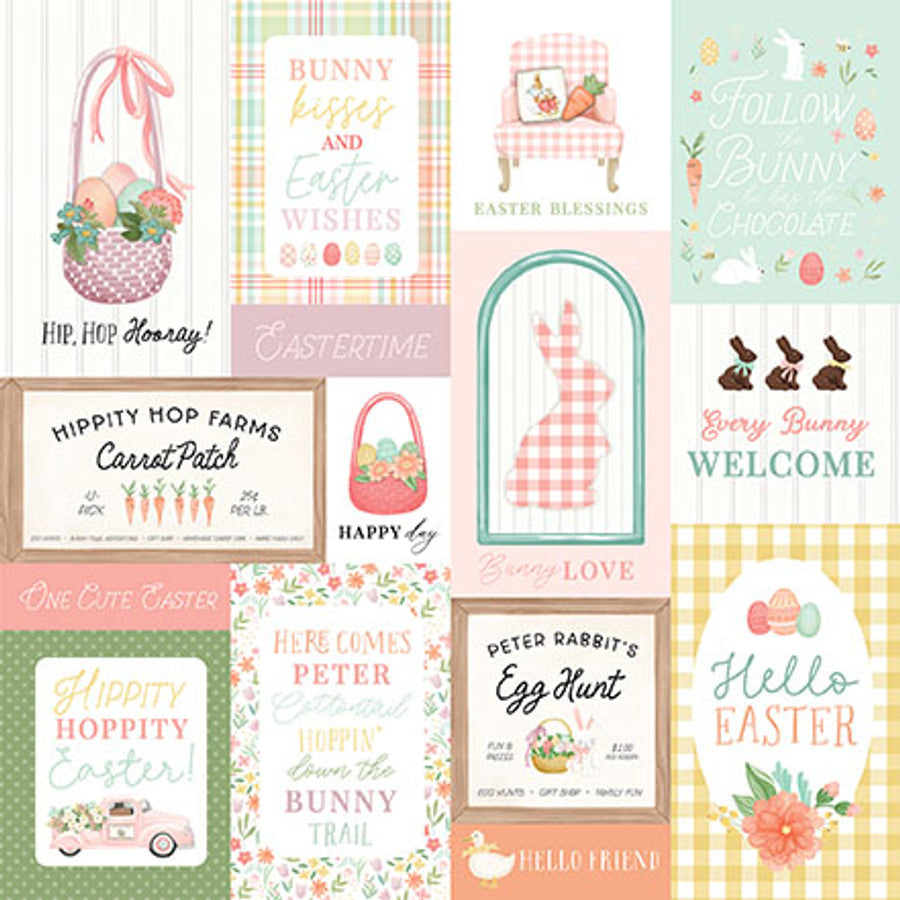 HERE COMES EASTER MULTI JOURNALING CARDS - 12x12 Double-Sided Patterned Paper - Carta Bella